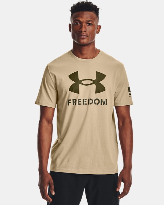Men's UA Freedom Logo T-Shirt, Brown, pdpMainDesktop image number 0